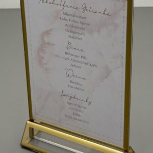 Kartenhalter Gold – für Menükarten & Schilder