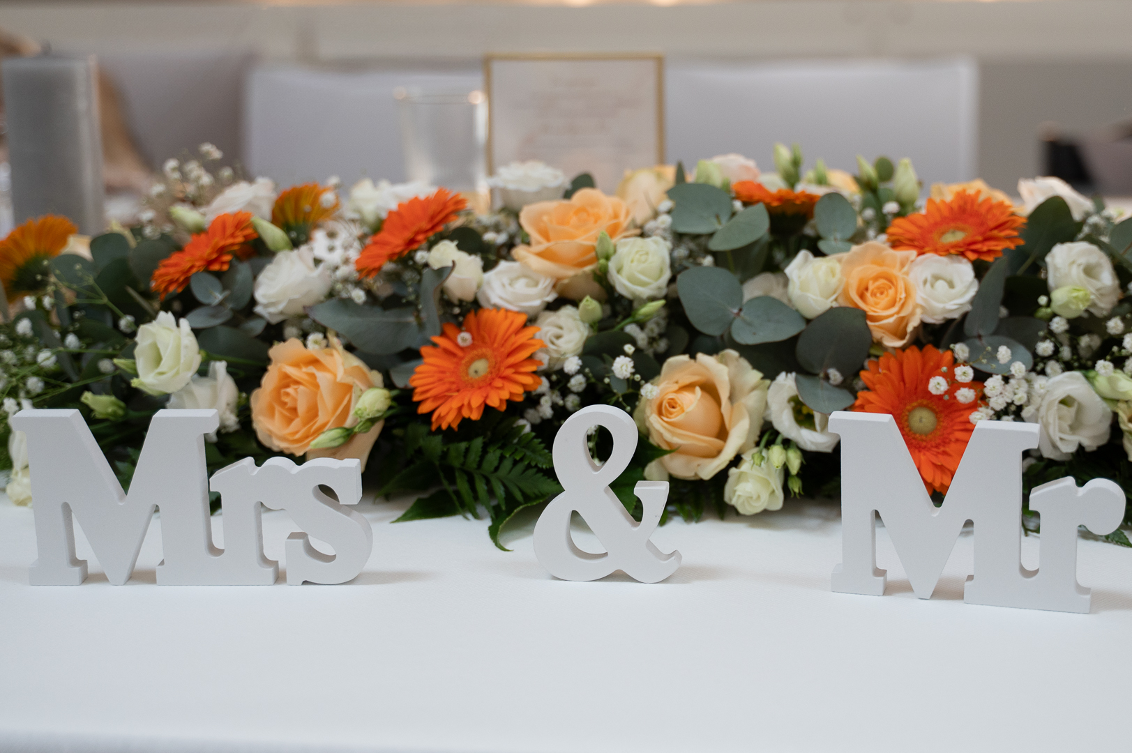 Dekorative Mr & Mrs Schriftzüge (weiß) – Bild 2